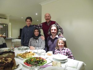 My hosts - three generations - at a home iftar meal