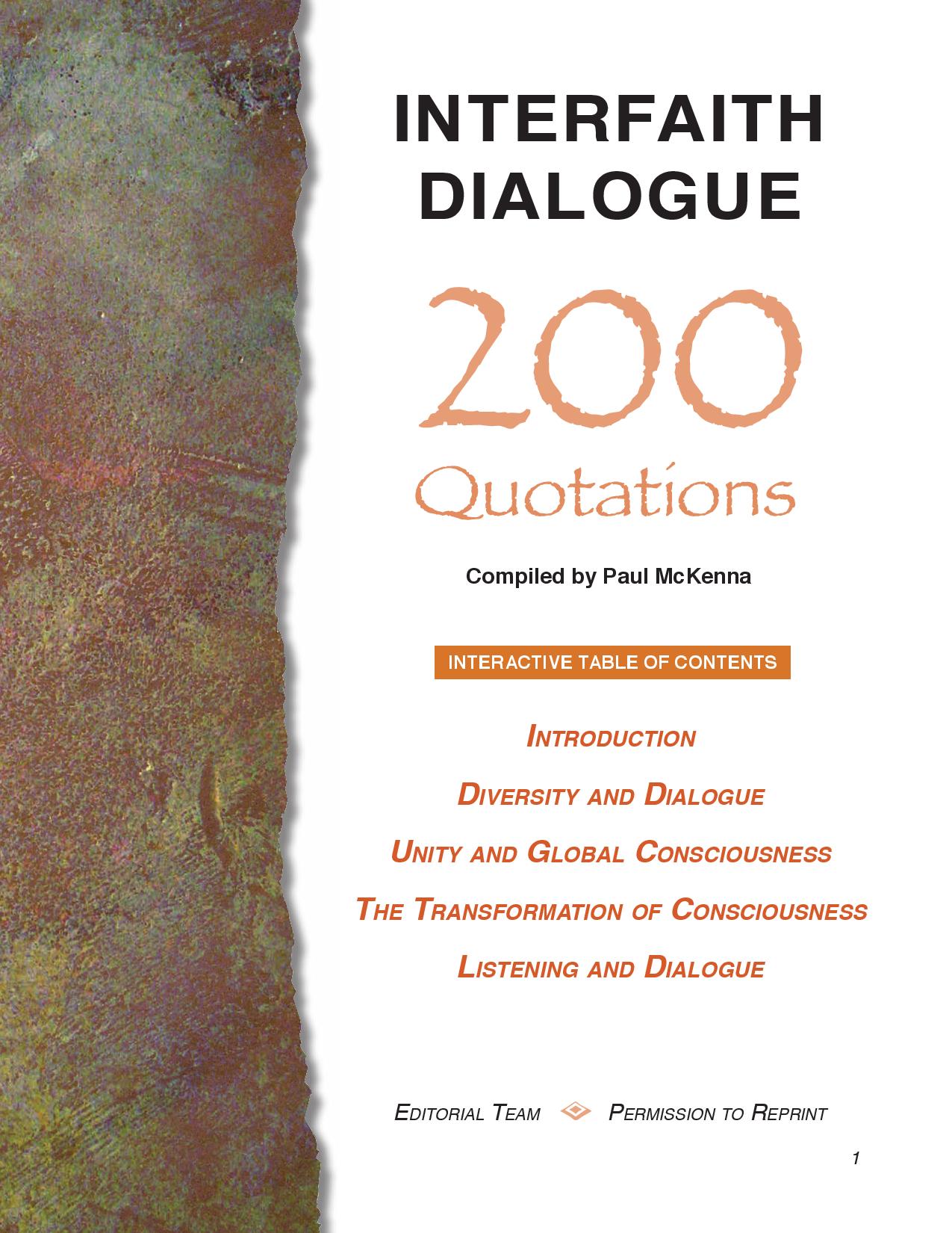 Interfaith Dialogue: 200 Quotations